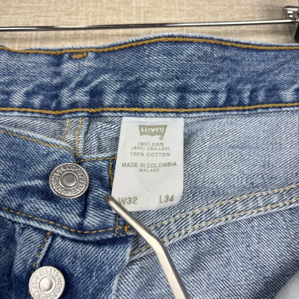 Vintage Levis 501 Jeans Mens 32x34 Original Fit Jeans Light Distress Denim
